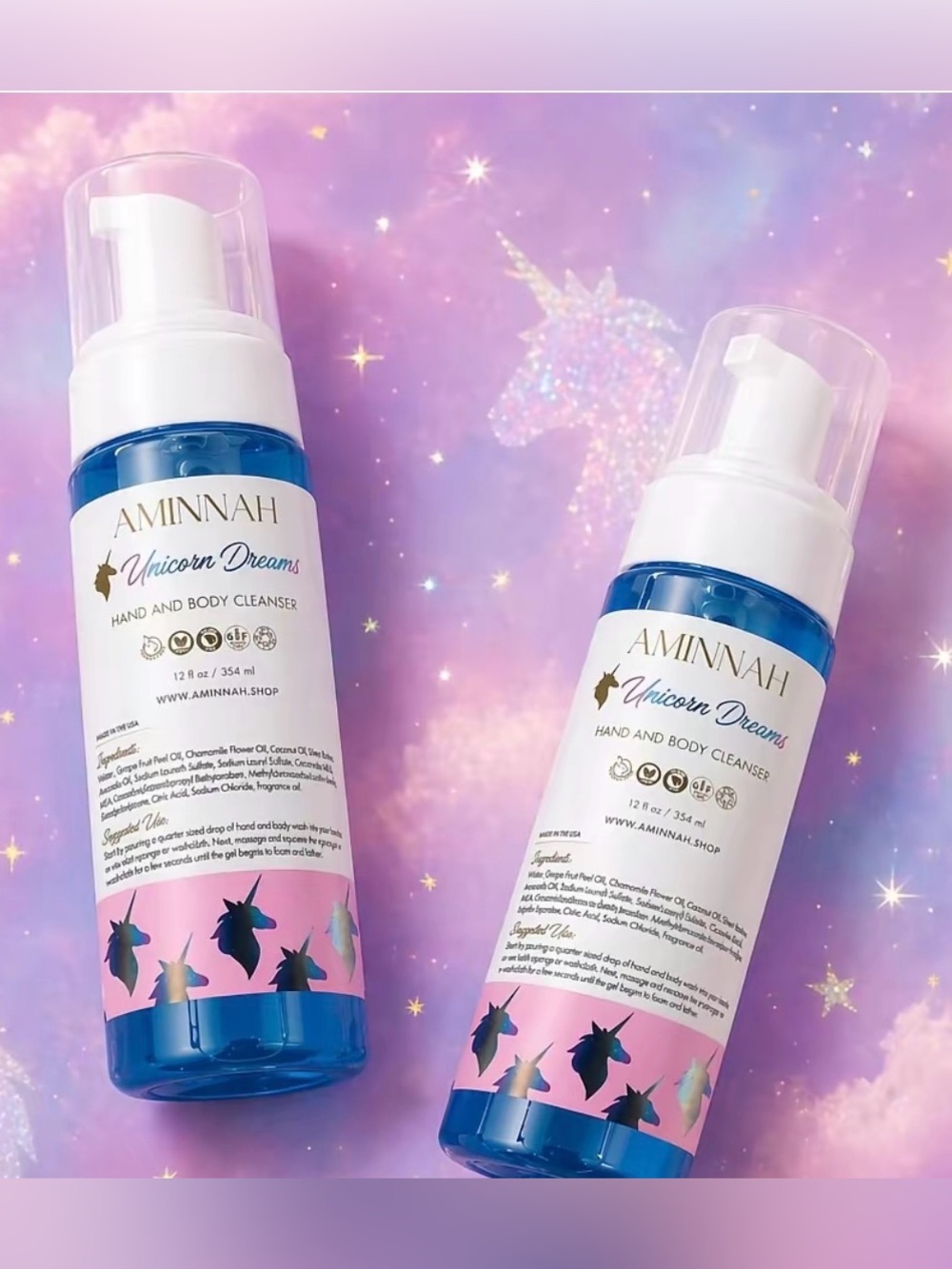 AMINNAH - Unicorn Dreams Foaming Hand & Body Cleanser